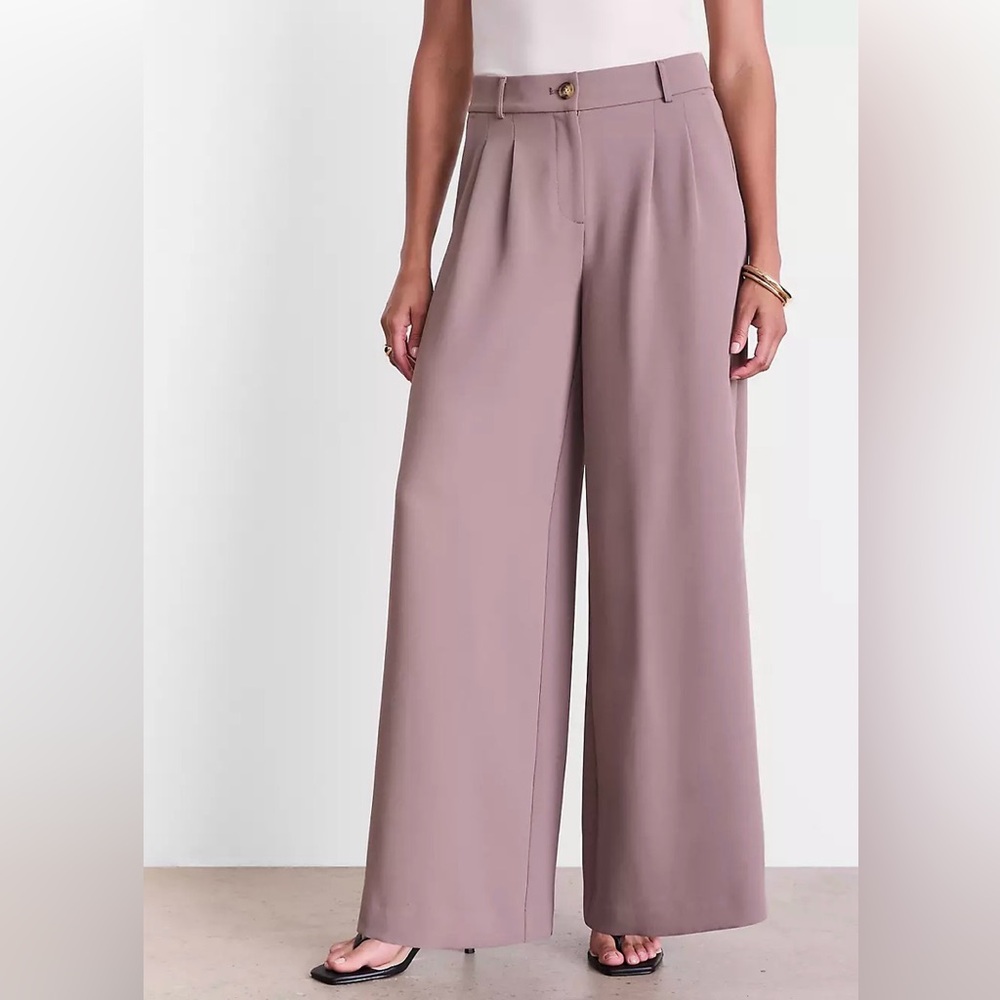 NWT Loft Versa crepe drape palazzo pant size 2